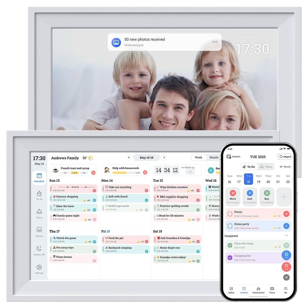 10.1″ Touch Screen Digital Calendar & Planner – Smart Home Office Organizer, Syn