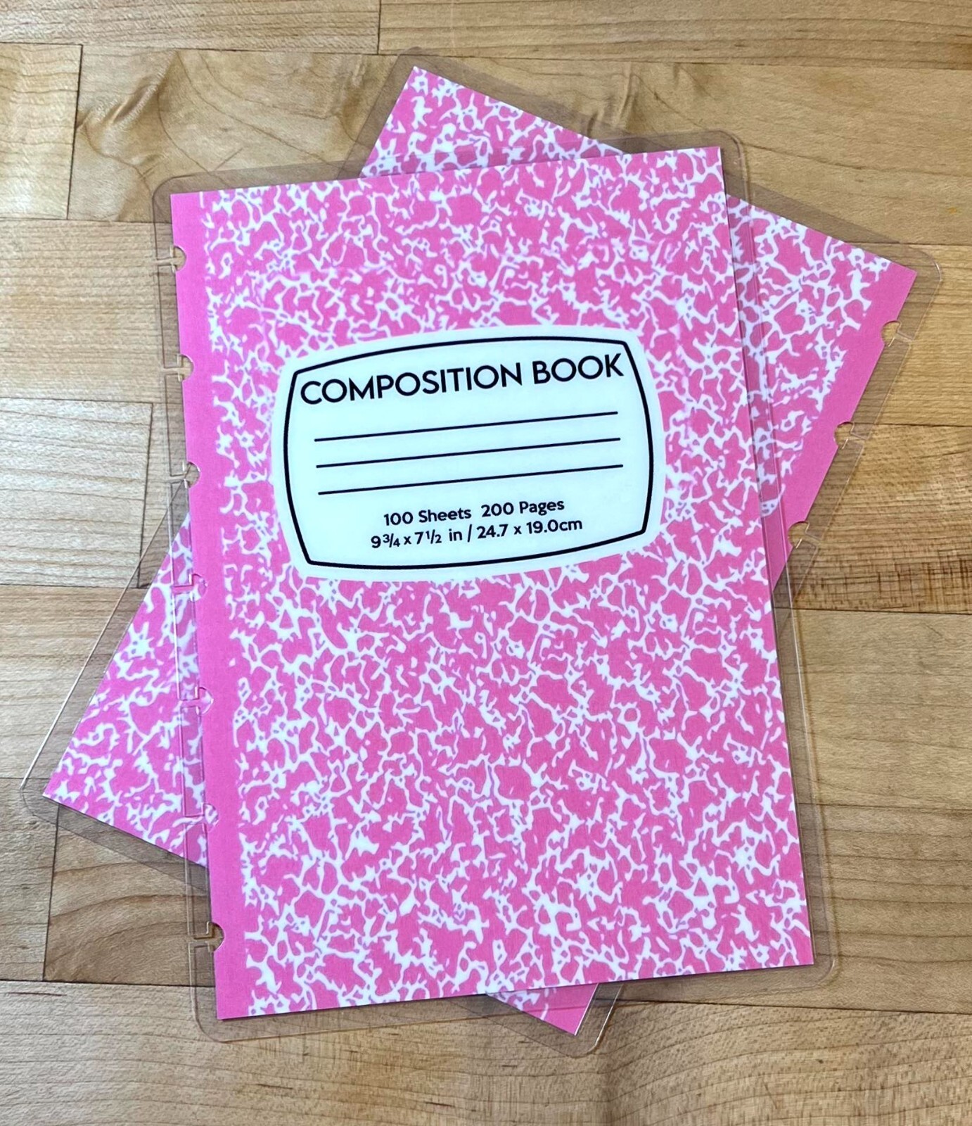 Pink Composition Book Front and Back Cover Set 4 use w/ the MINI Happy Planner-