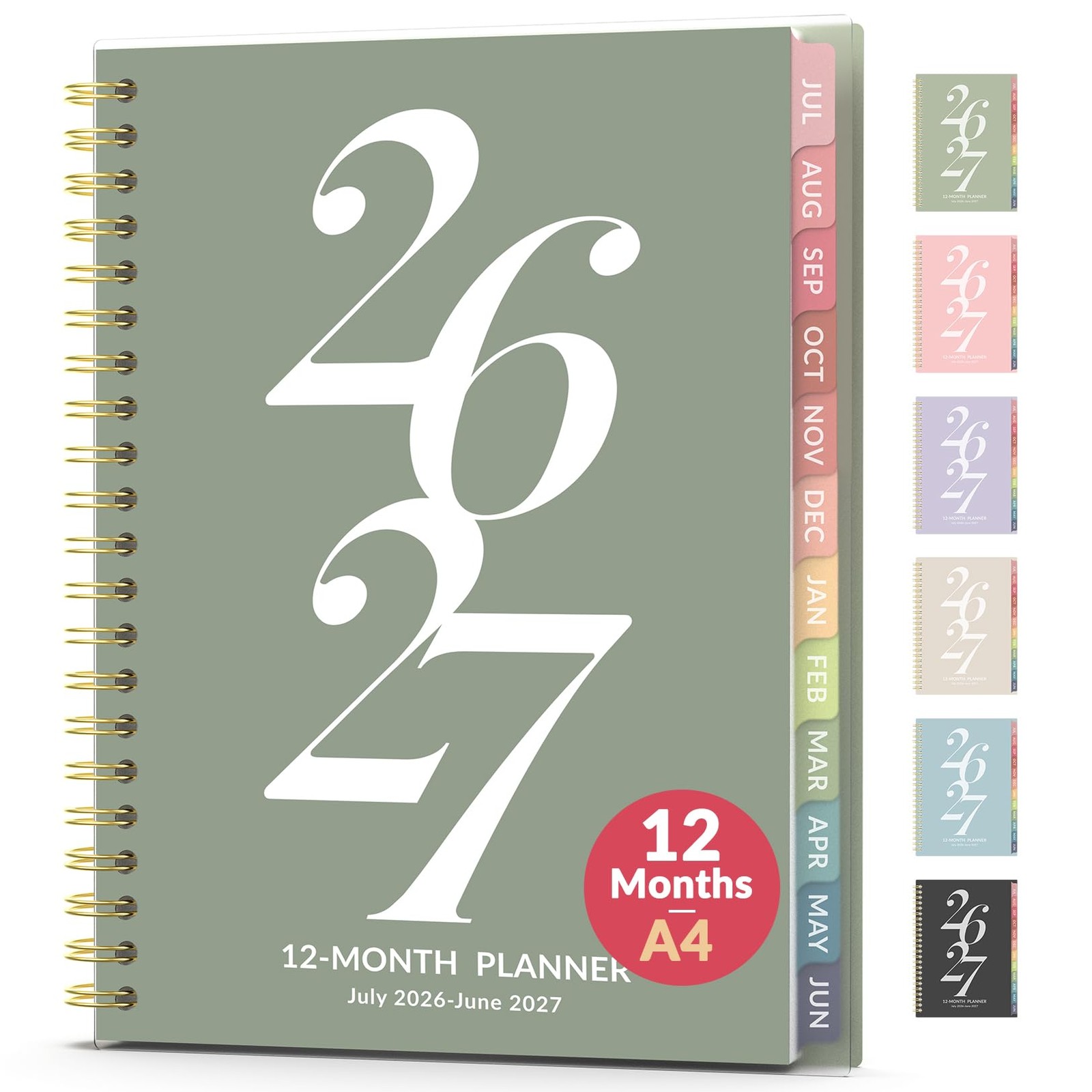 Forvencer Planner 2026-2027, July 2026 – 8.5″x11″(Jul 2026-Jun 2027), Green