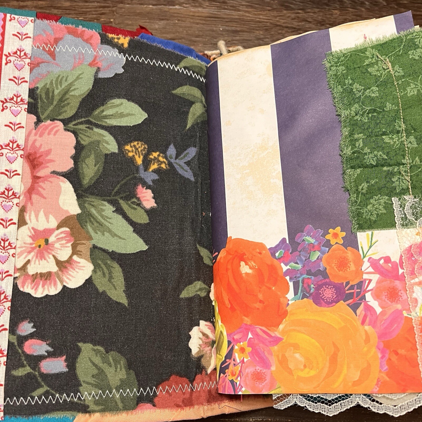 Boho Junk Journal Floral Flowers Feminine Gypsy Colorful Handmade Journal