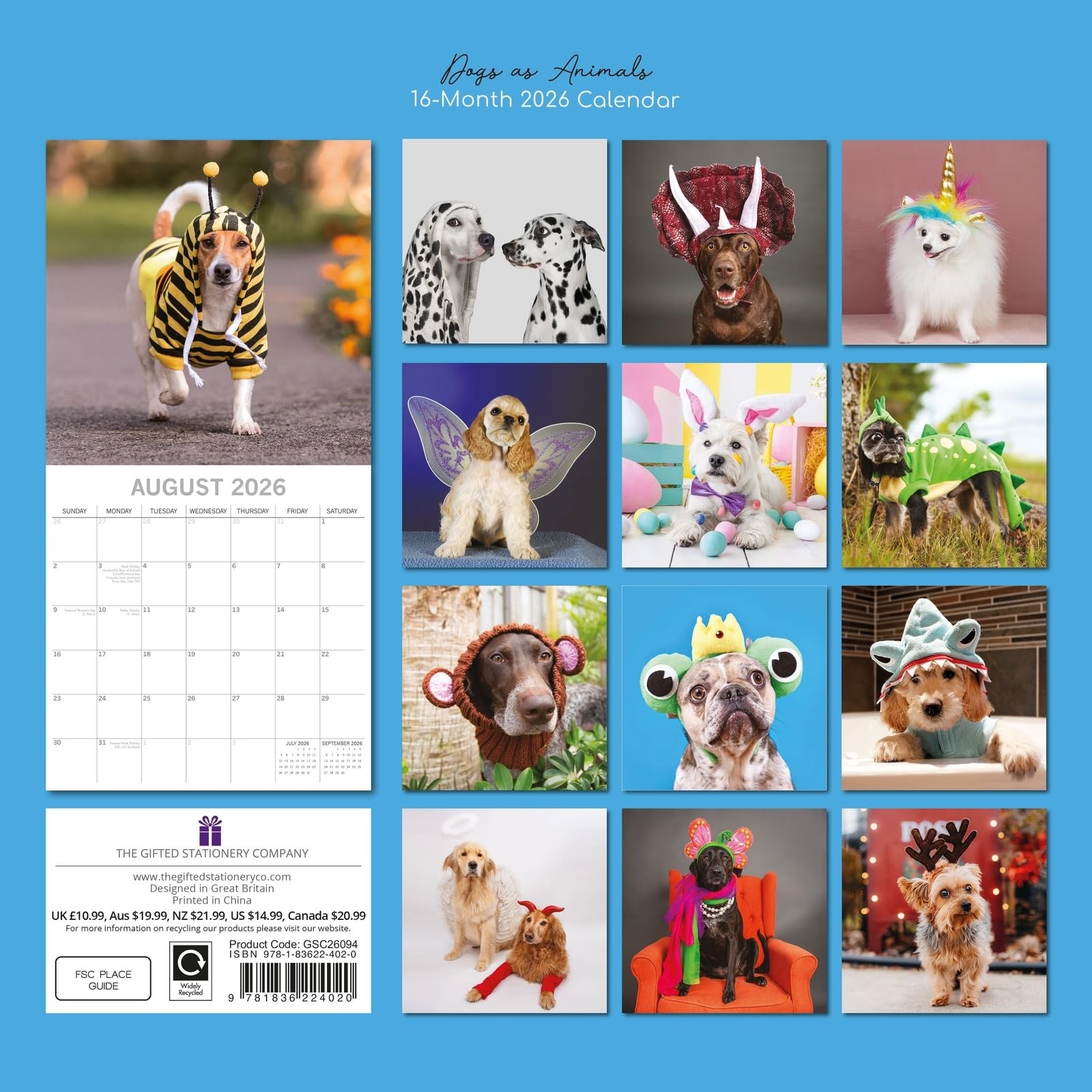The Gifted Stationery 16 Month Square Wall Calendar – 2026 Planner…