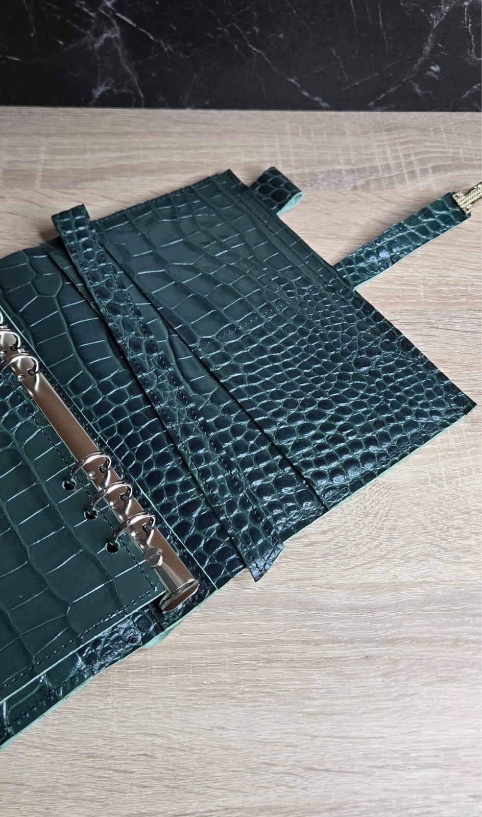 Green Leather Cover planner A5 – Oops Shop just cover with binder