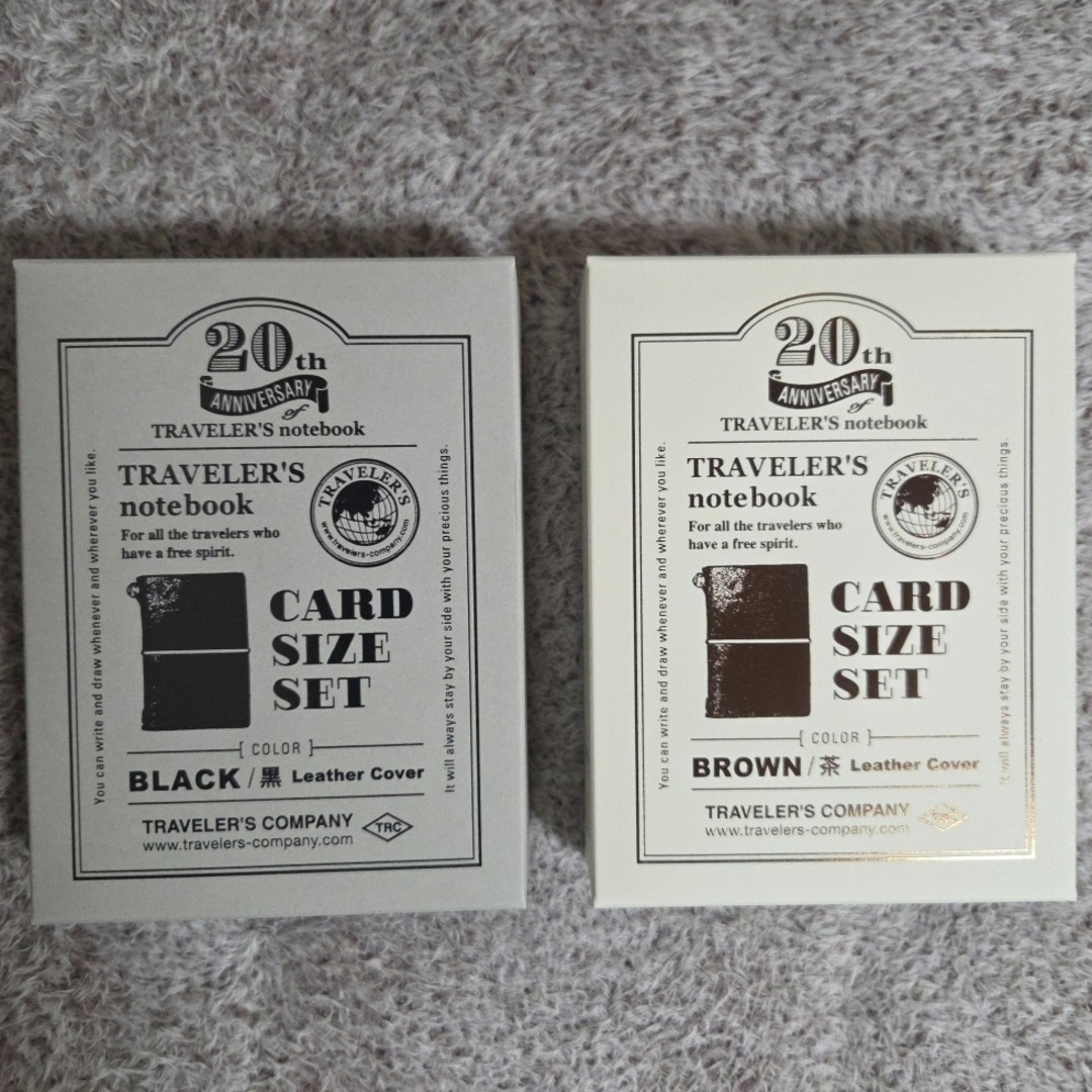 20th Anniversary TRAVELER’S notebook Card Size Set of 2 Black and Brown set New