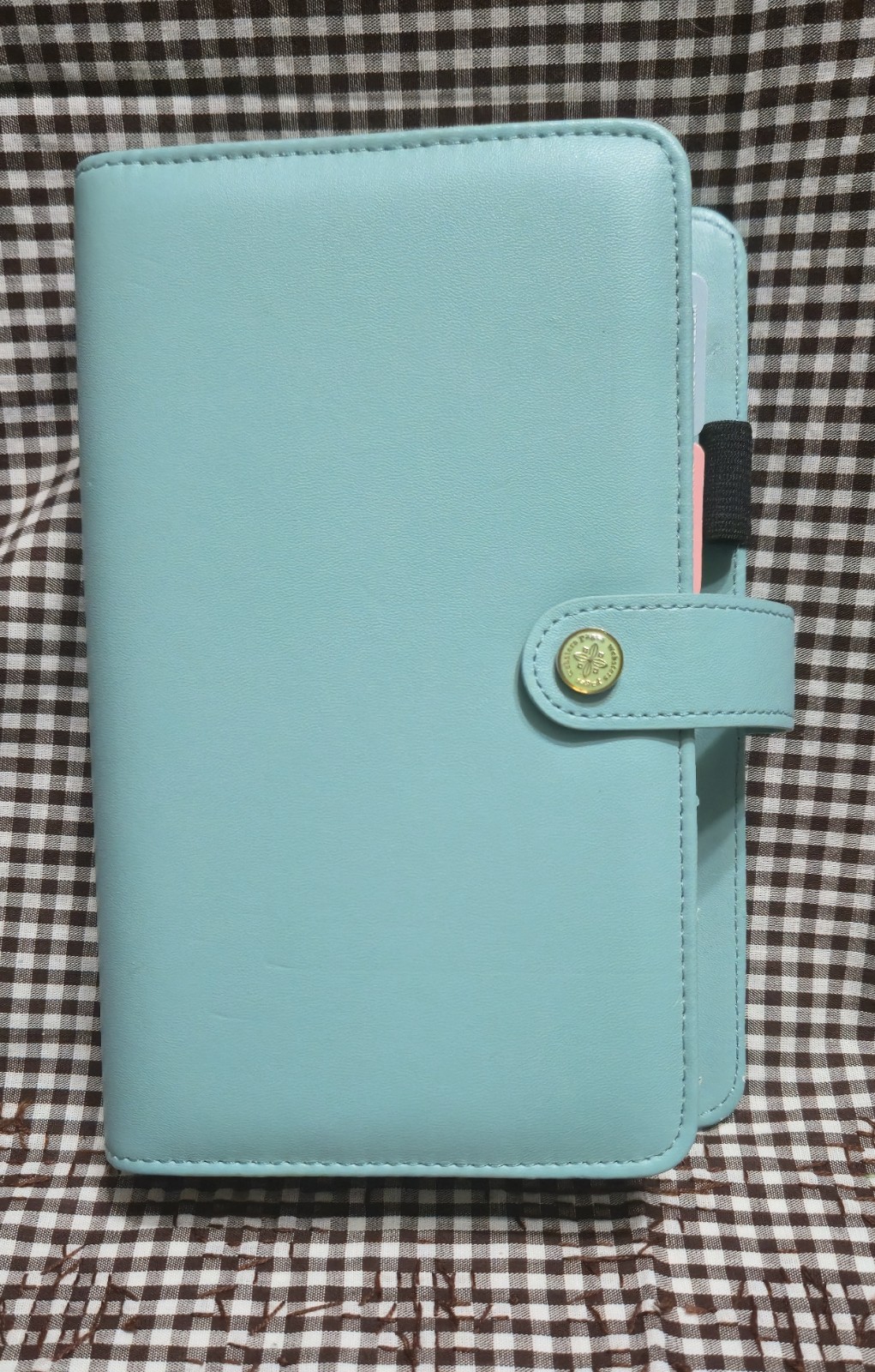 Webster’s Pages Personal Size Planner 6 Ring Binder Organizer. Turquoise. *flaw*