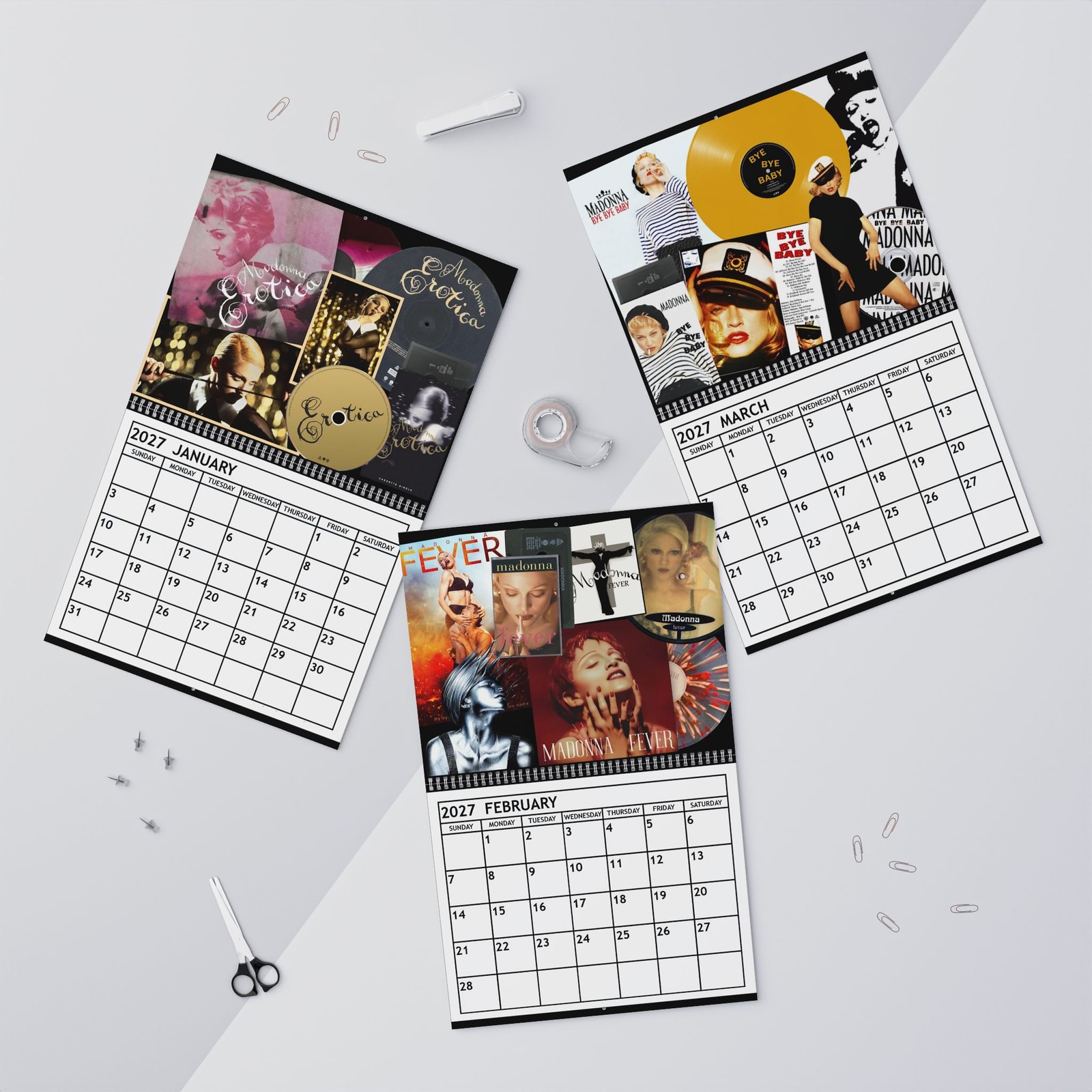 Madonna Erotica 2027 Wall Calendar – Home Decor, Music Fan Gifts, Monthly