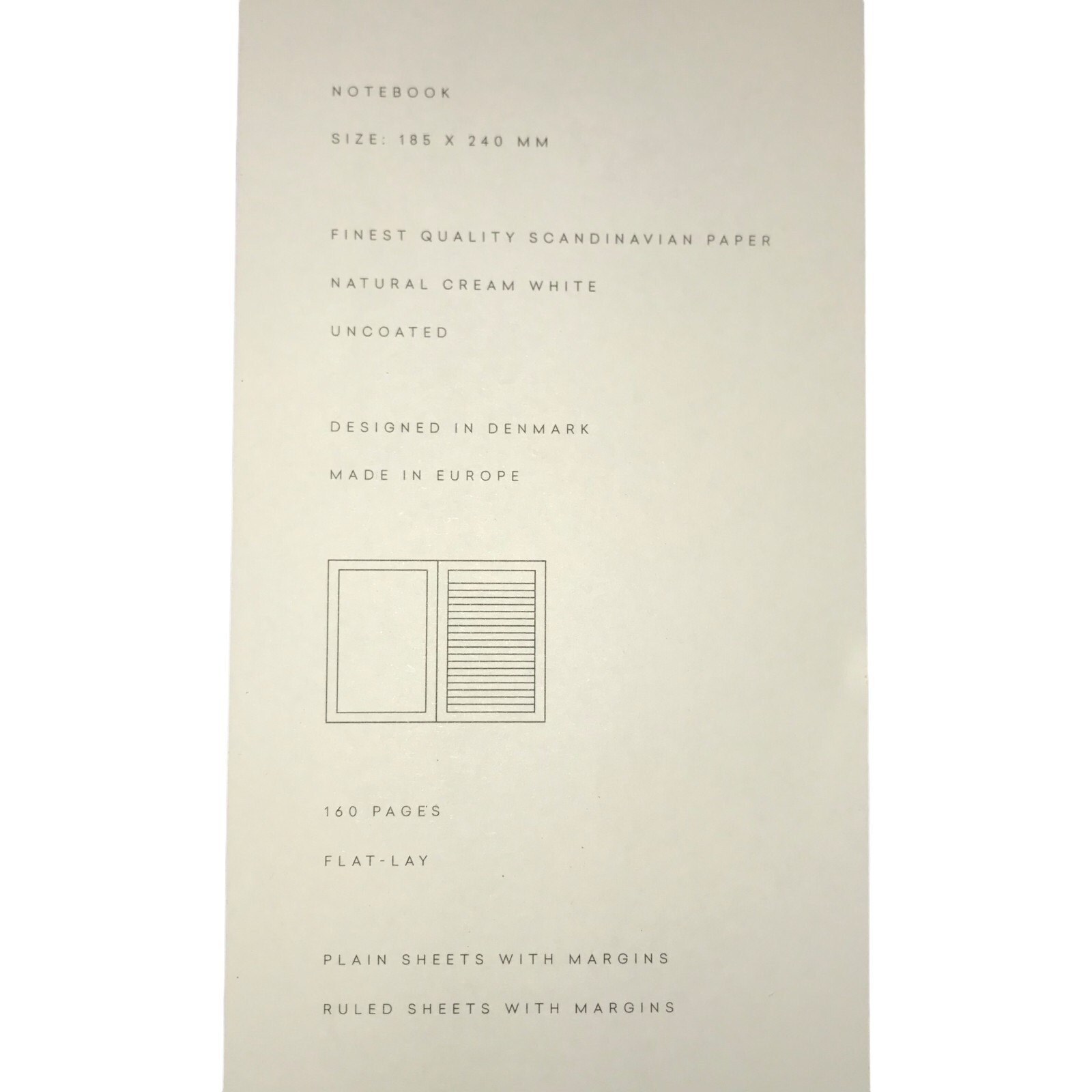 New Writing Journal Notebook, Blue Gray Grid, Blank, Notem Brand 160 Pages