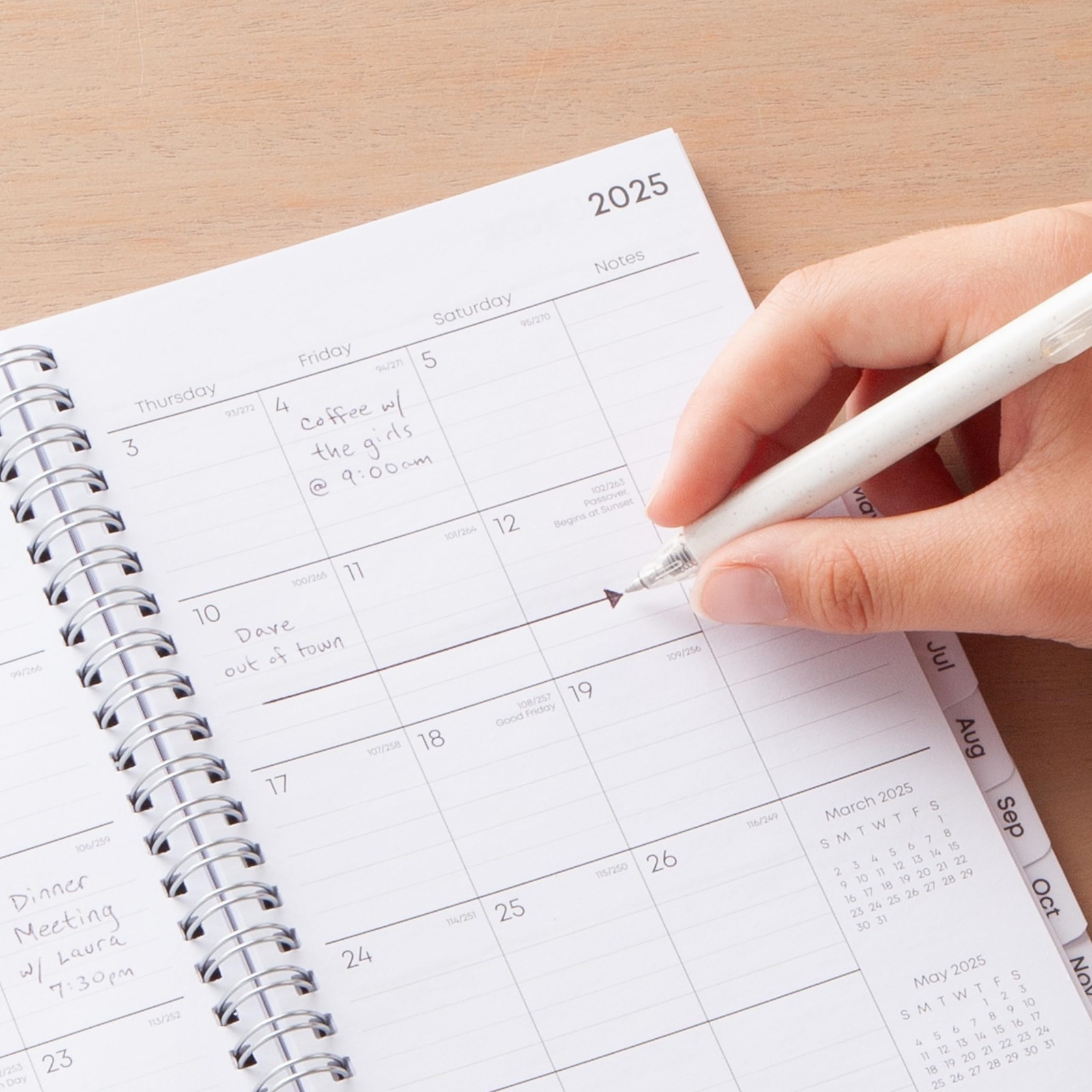 Blue Sky 2025 Weekly Monthly Planner Calendar 5×8 Flexible Cover Wirebound