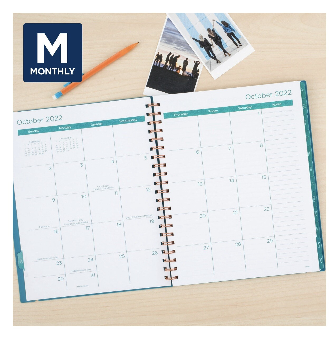 2023 Mead, Color Pop, Teal, Weekly Monthly Planner – Contacts- Passwords- Notes