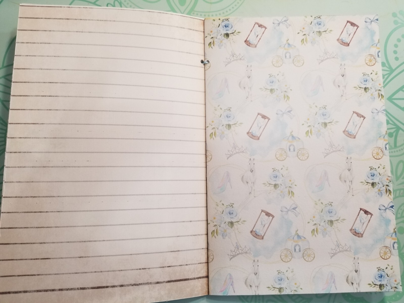 Junk Journal Blank Booklet “PRINCESS TALES” HANDMADE LG 8.5″x5.5″ 40pg