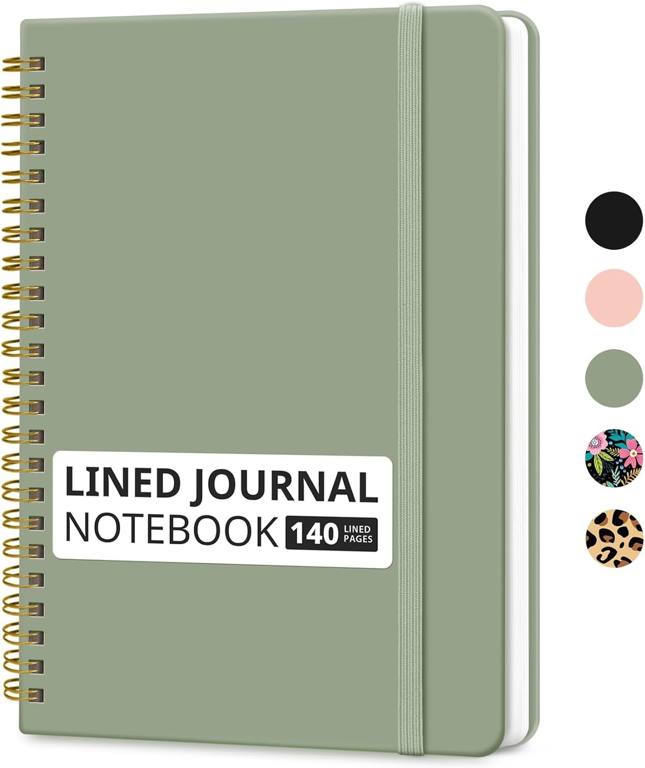 Lined Spiral Journal Notebook for Women & Men, 140 Pages, College A.Green