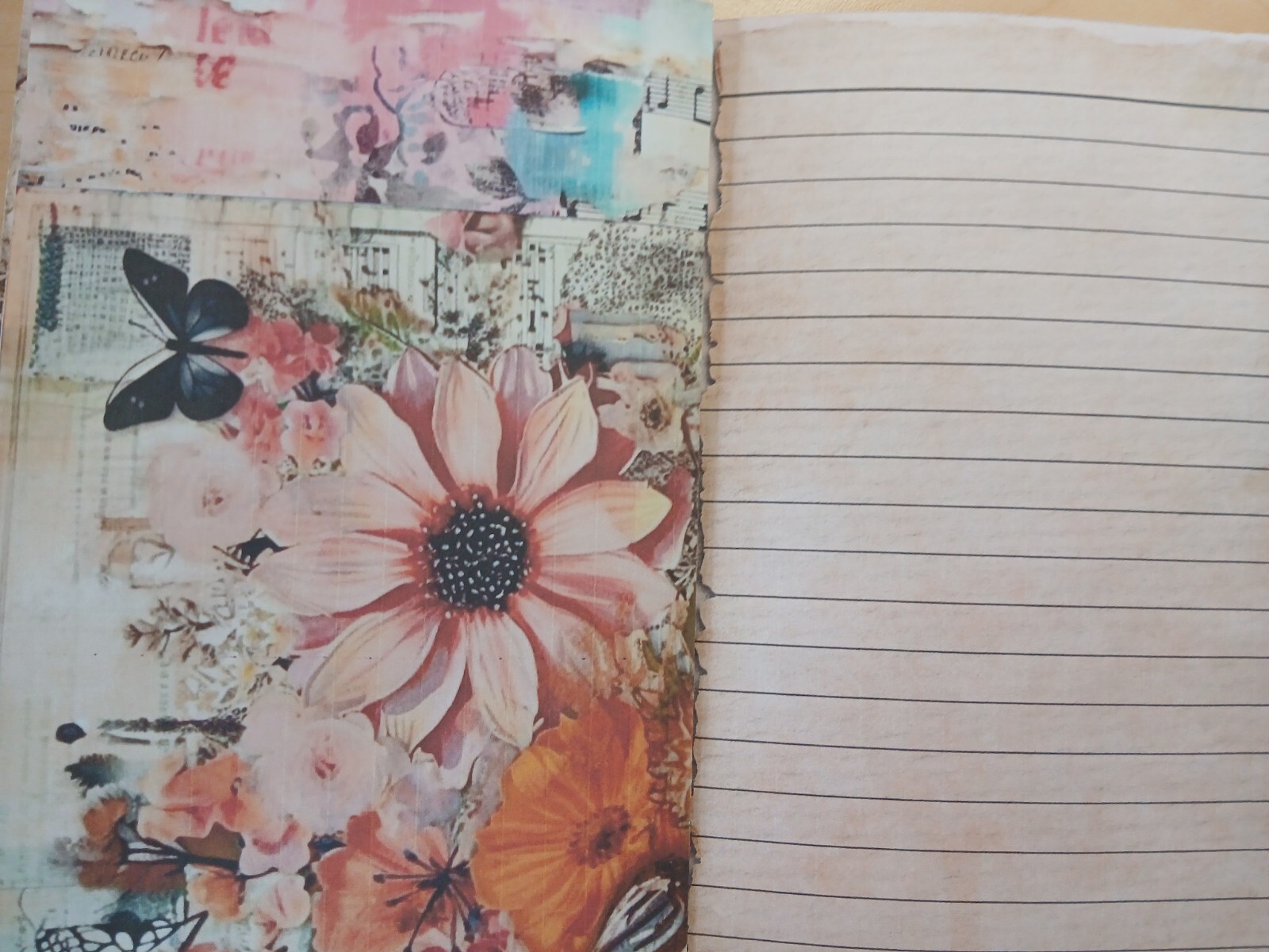 Junk Journal Booklet “3D FLOWERS 2″ Lg 6″x9” 40pg Dimensional Florals In Pink