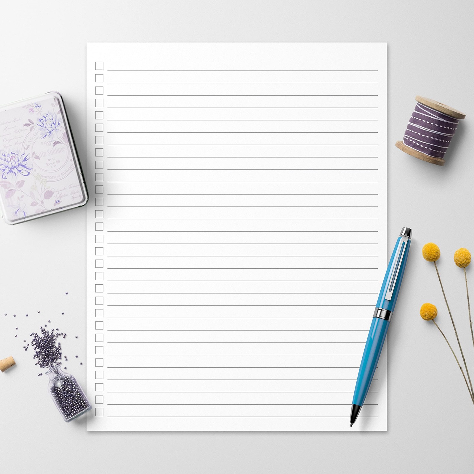 Checklist Notepad – (8.5″ x 11″) Wide-Ruled Letter Size, to-Do’s Notepad Tear…