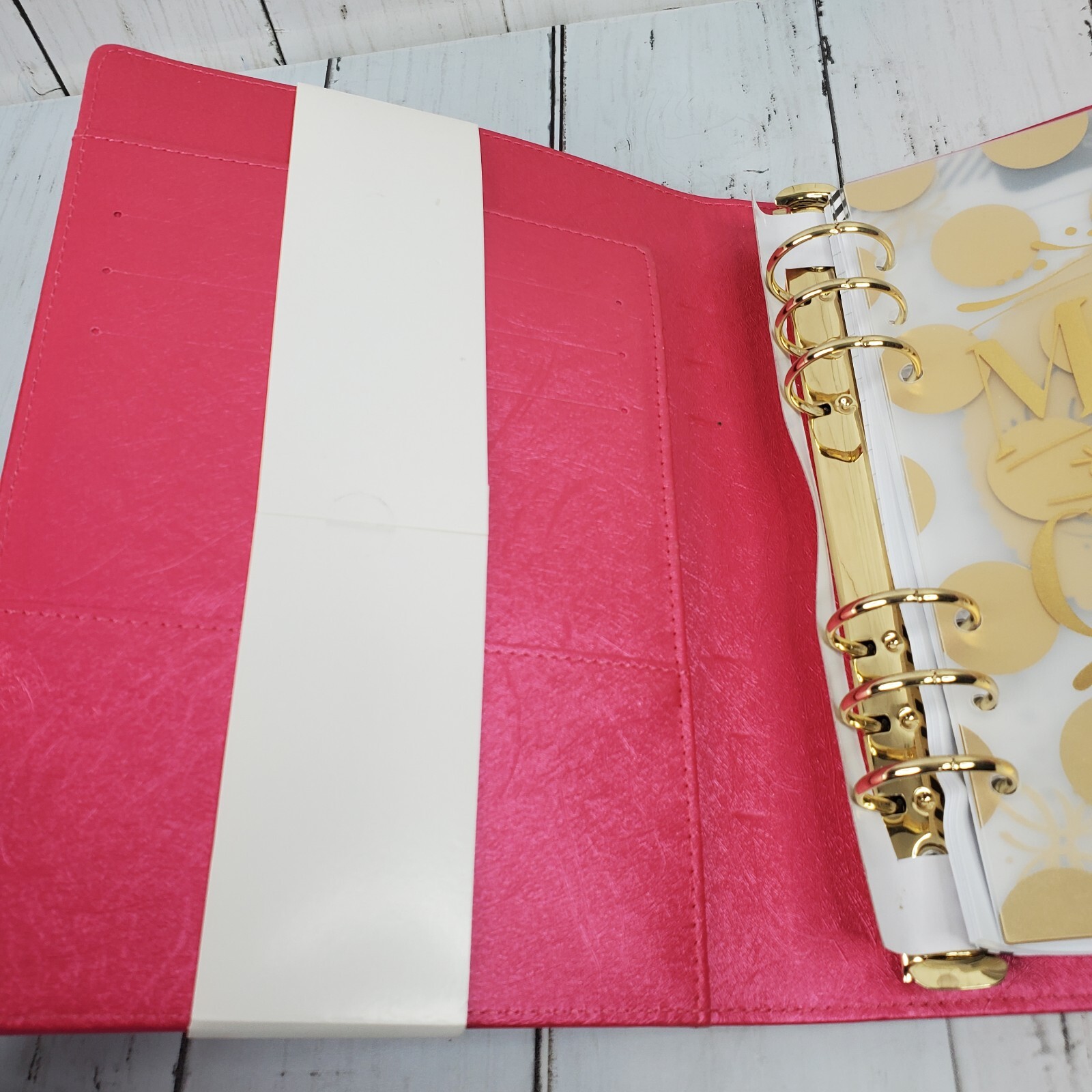 Creative Year 6 Ring Small Planner by Recollections – Hot Pink Gold Flamingo NEW