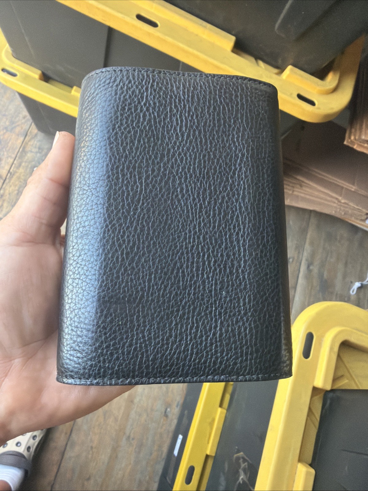 IL BISONTE Leather Planner/Organizer Binder w/ Zipper Pocket, Italy 🔥