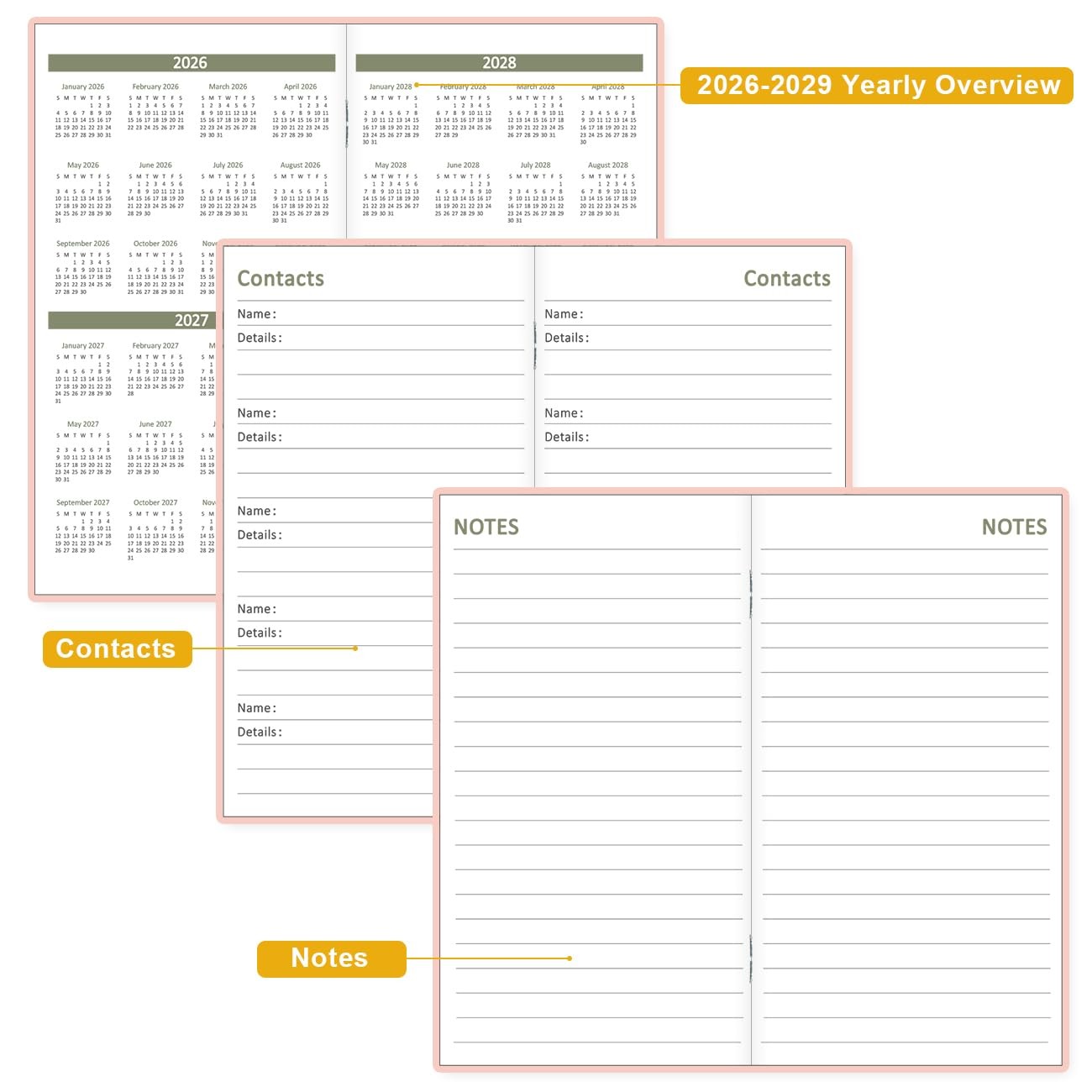 Pocket Calendar 2026-2027 Monthly Planner Two-Year Calendar Organizer for School
