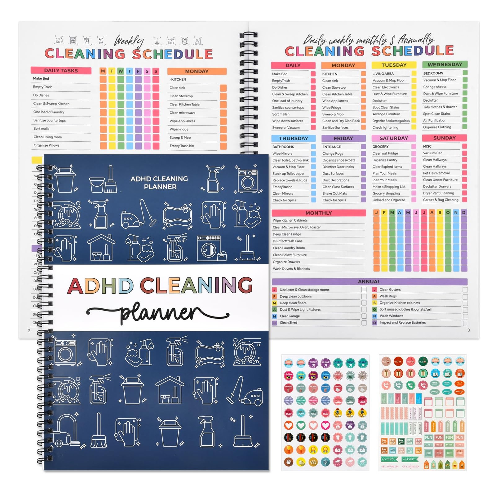Adhd Cleaning Planner, Adhd Cleaning And Organizing Planner For Adults And