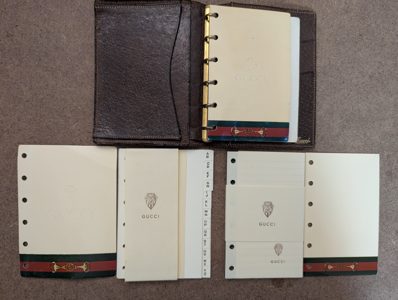 Vintage Gucci Leather Mini Agenda Made In Italy Brown w/ New Inserts Card Holder