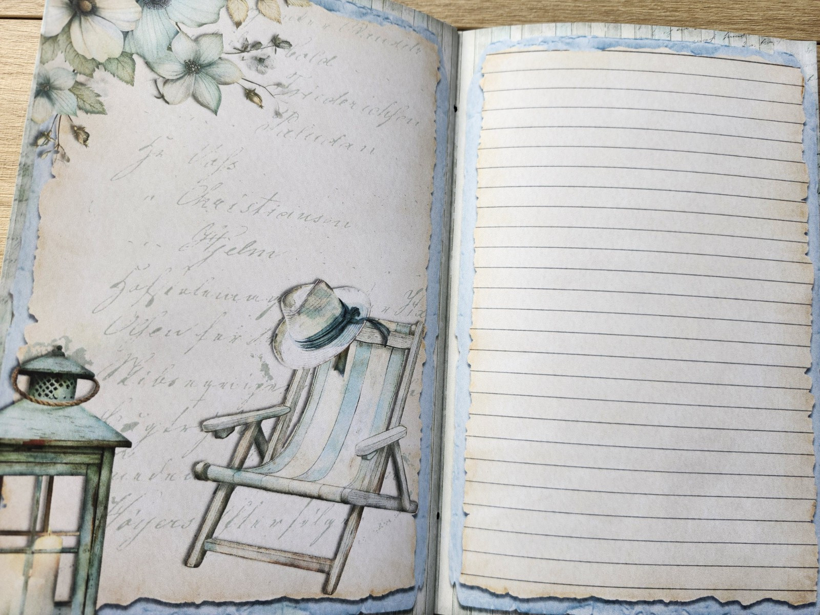 Junk Journal Booklet “BEACH HOUSE” HANDMADE Beach Ocean Sea Vacation 6″x9″ 40pg