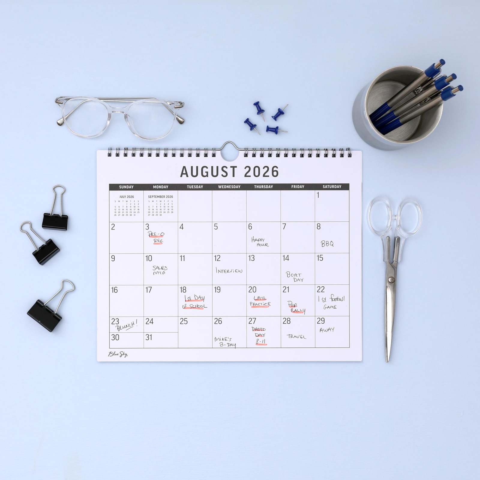 2026-2027 18 Month Large Print Monthly Academic Year Wall Calendar, July 2026