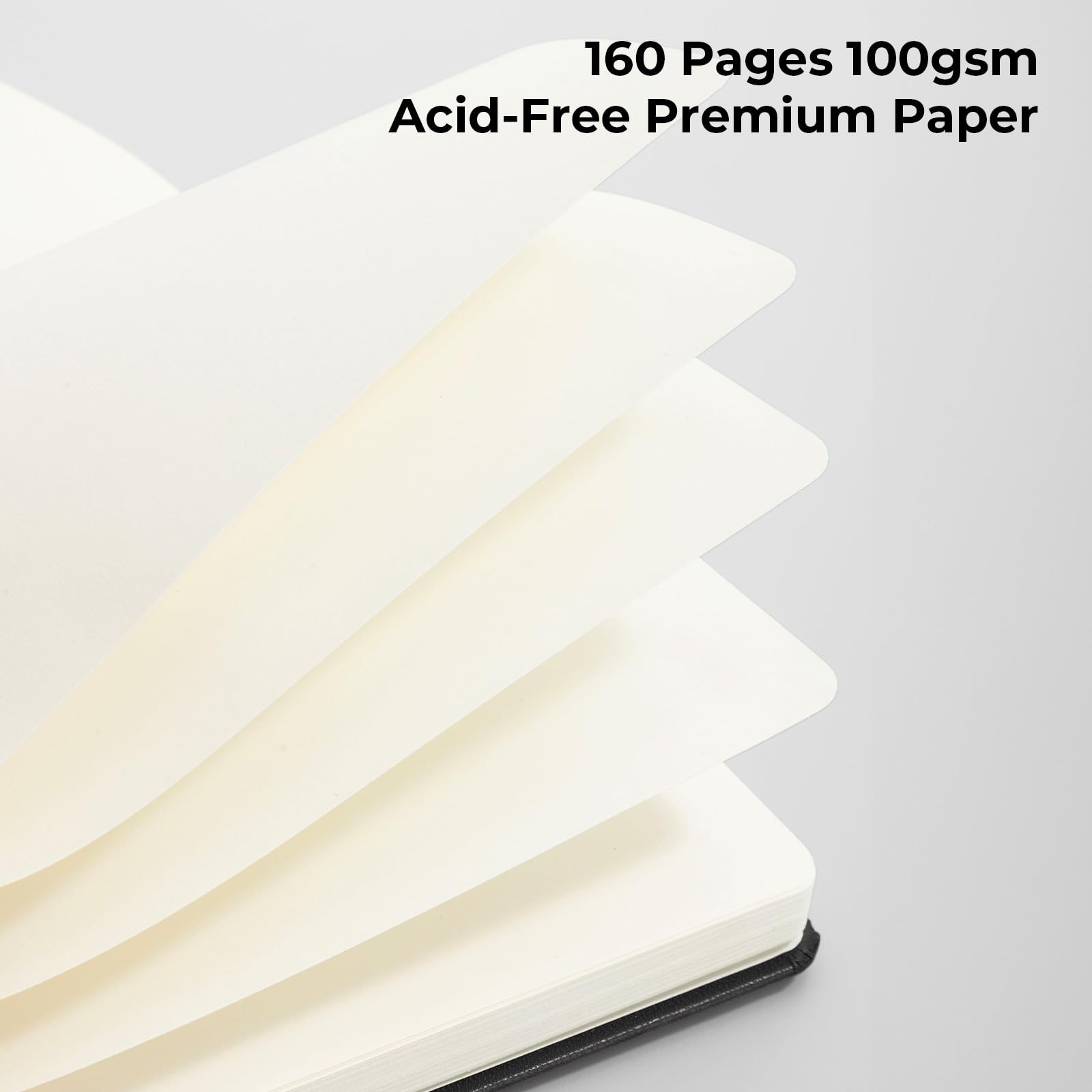 Blank Journal Notebook, 160 Pages, A5 Medium Size 5.6″ x 8″ for Black Plain