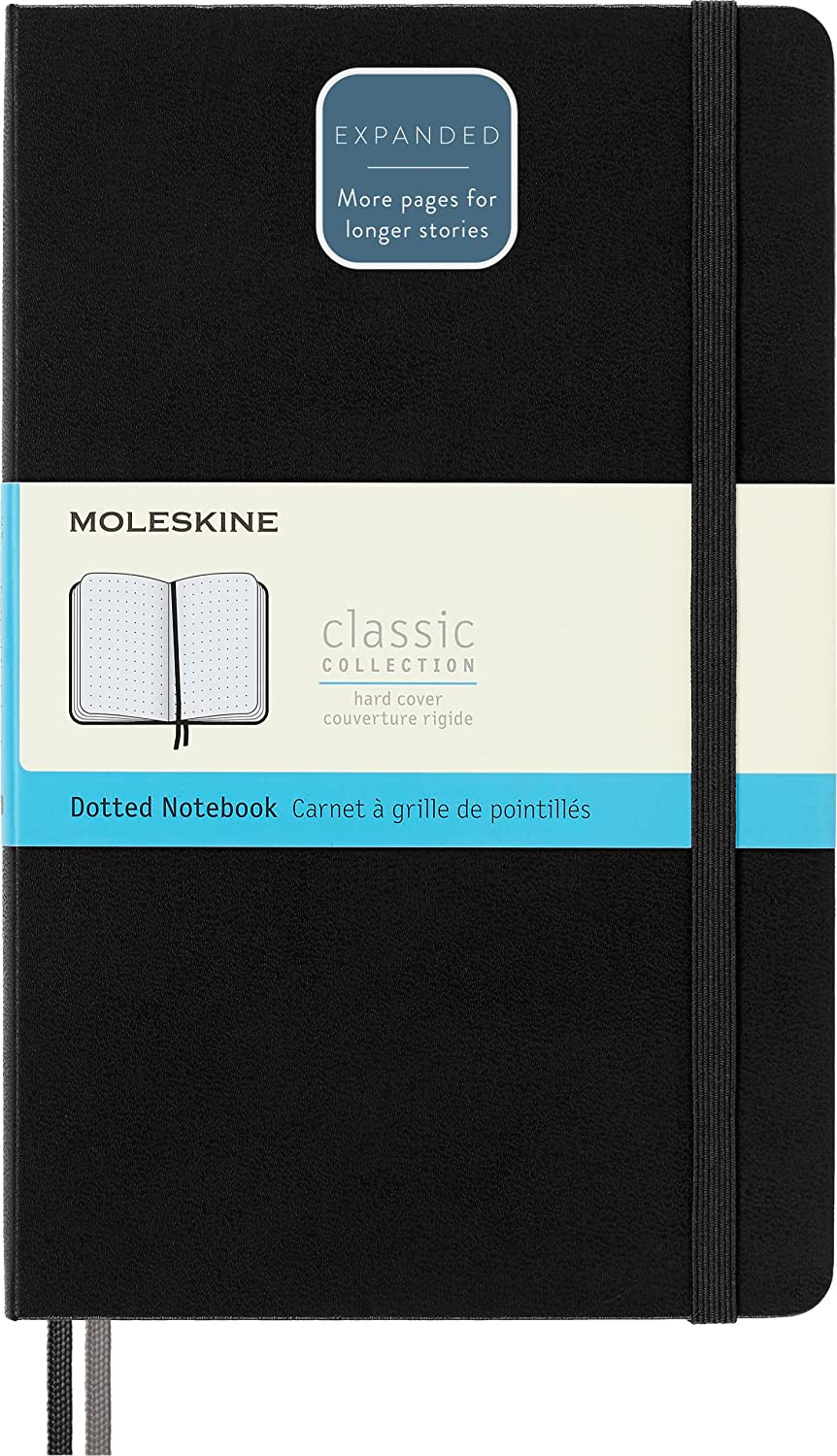 Moleskine Classic Expanded Notebook, Hard Cover, Large (5″ x 8.25″) Dotted, Blac