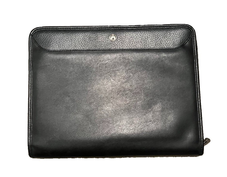 Vintage Avenues America Planner Black Leather Organizer ZipFolio Tuscany Style