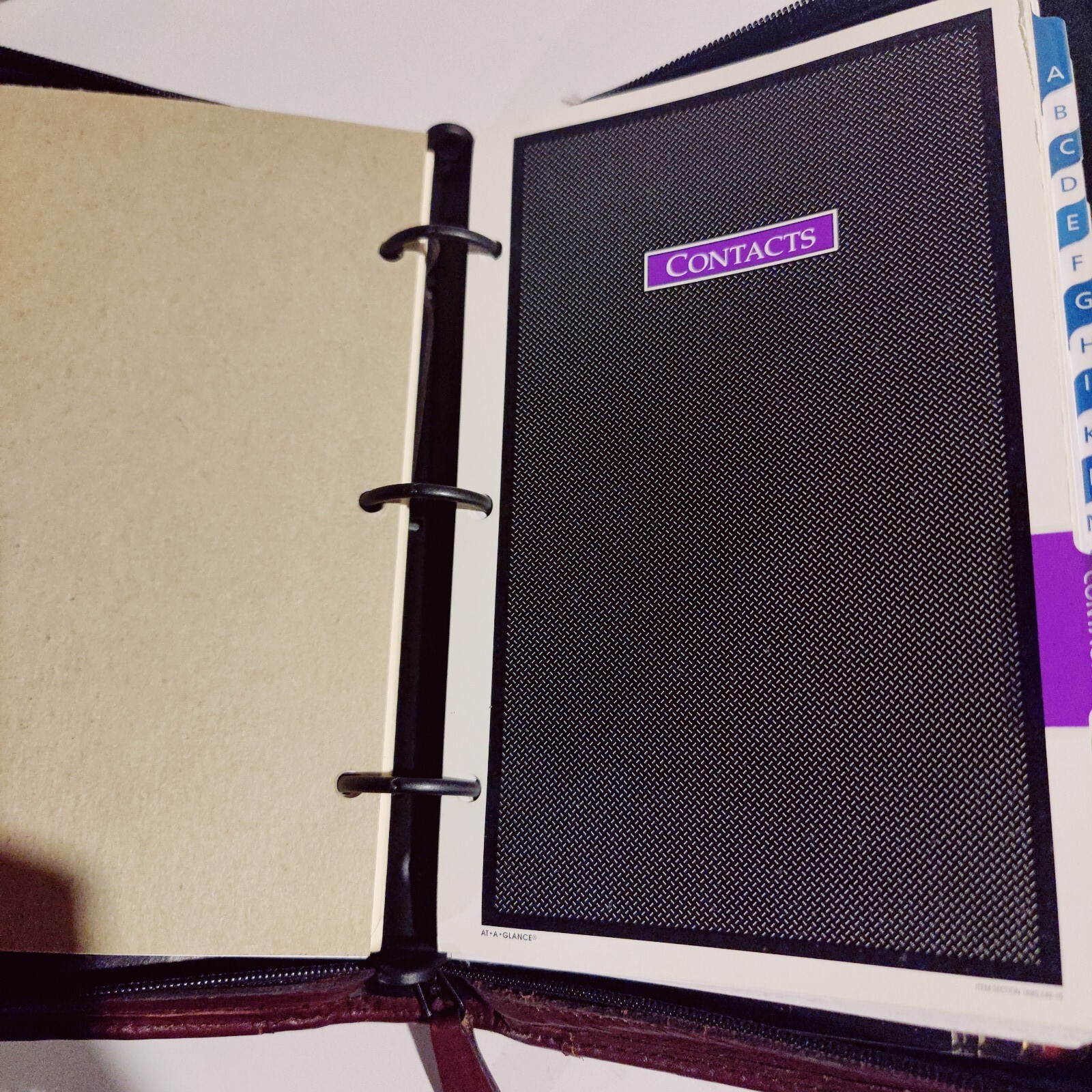 Blank* Vintage Day Planner Address Book Faux Leather Burgundy Time Systems