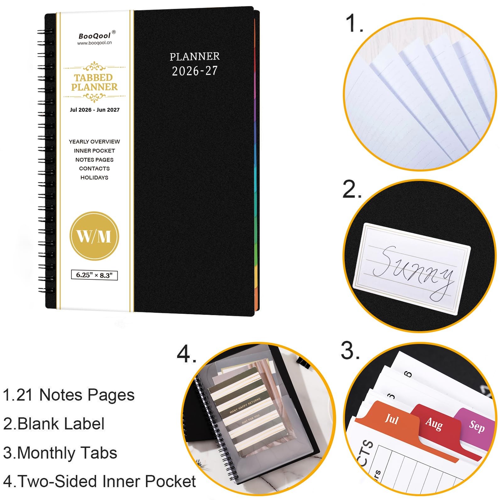 Planner 2026-2027 – July 2026 – June 2027, Weekly A5, Black