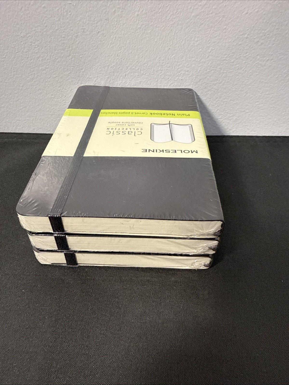 3 Moleskine Classic Plain Notebook, Small 192 pp, Black, Hard Cover 3.5″ X 5.5″