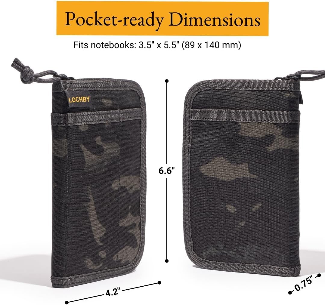 Travel Pocket Journal | Tomoe River Paper | Military Style | Smart Storage