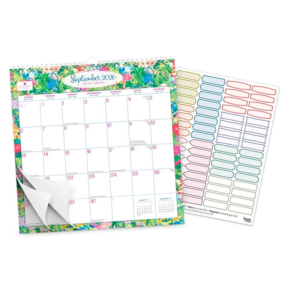 House of Turnowsky OFFICIAL 2026 12×12″ (Hanging) Monthly Square Wire-O Calendar