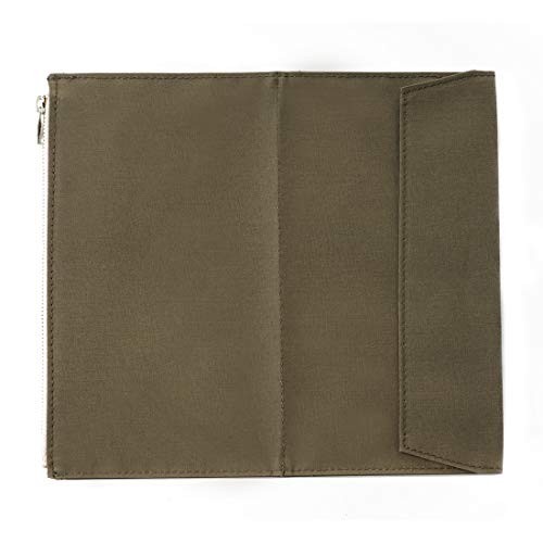 Canvas Zipper Pocket for Traveler’s Notebook – 1 Insert Pouch Refill, Olive Gree