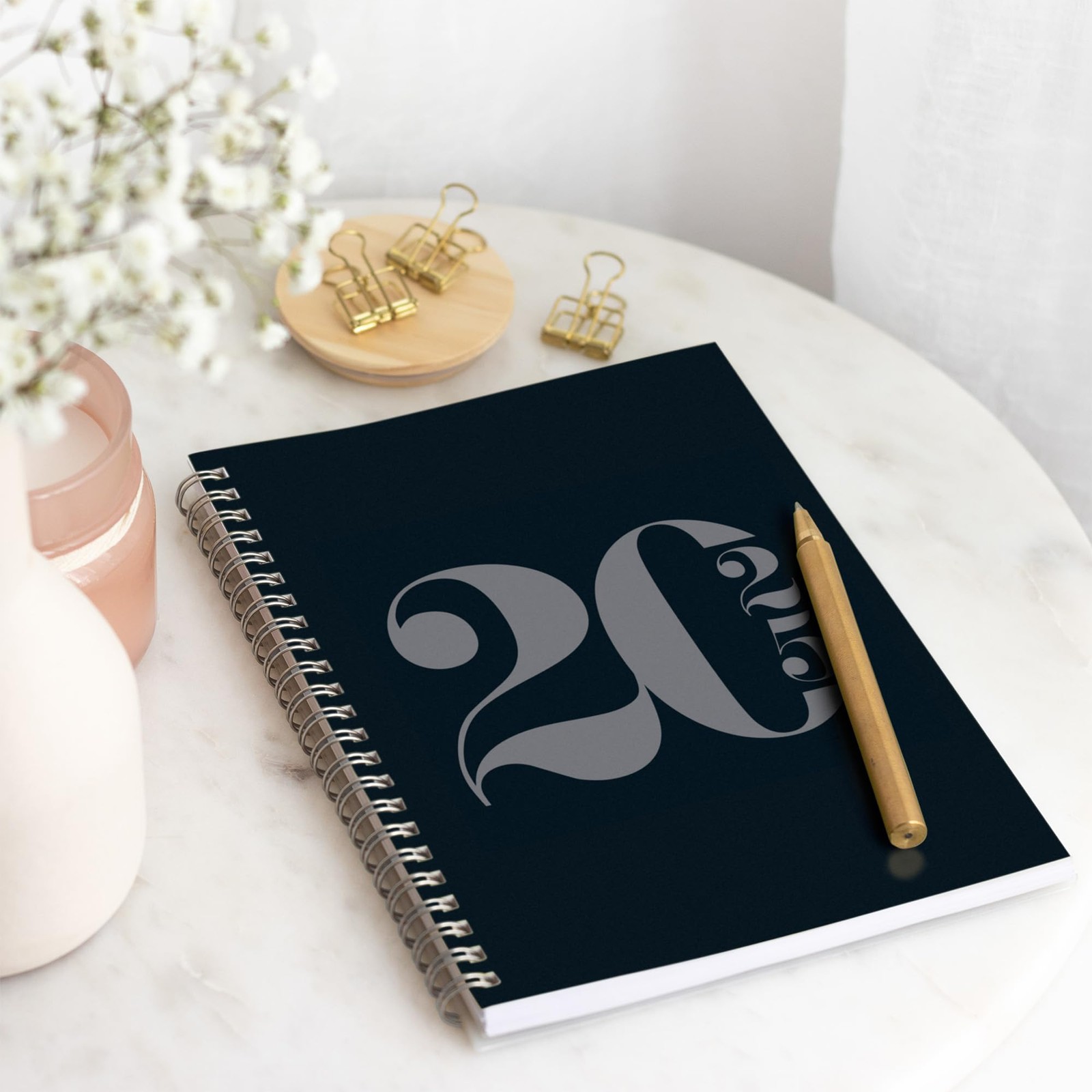 Rileys 2025 Weekly Planner – Typographic Annual & Monthly 6 x 8-Inches, Black