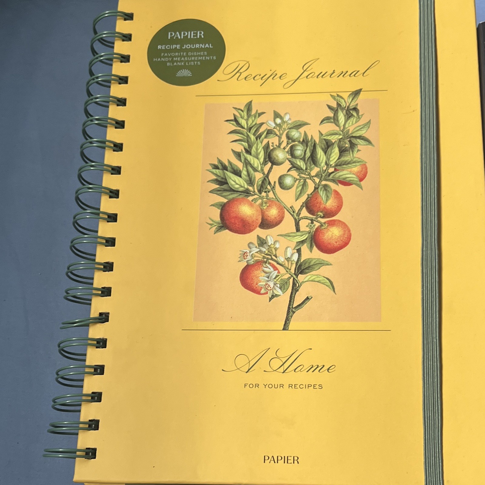 PAPIER Recipe Journal Spiral Bound Hardcover “A Home”