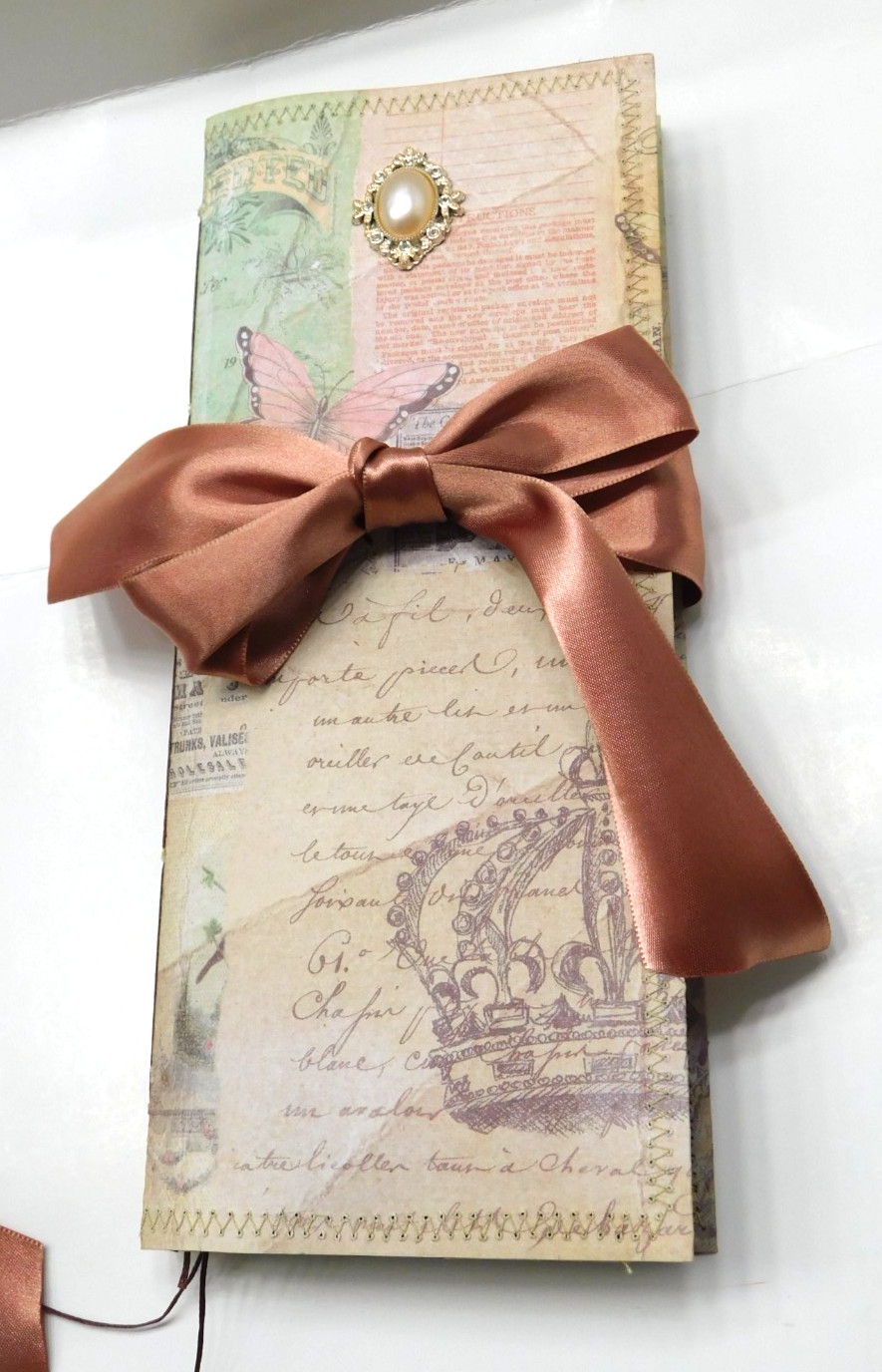Tall Junk Journal Blank Diary Travelers Notebook 116 Page Vintage Style K