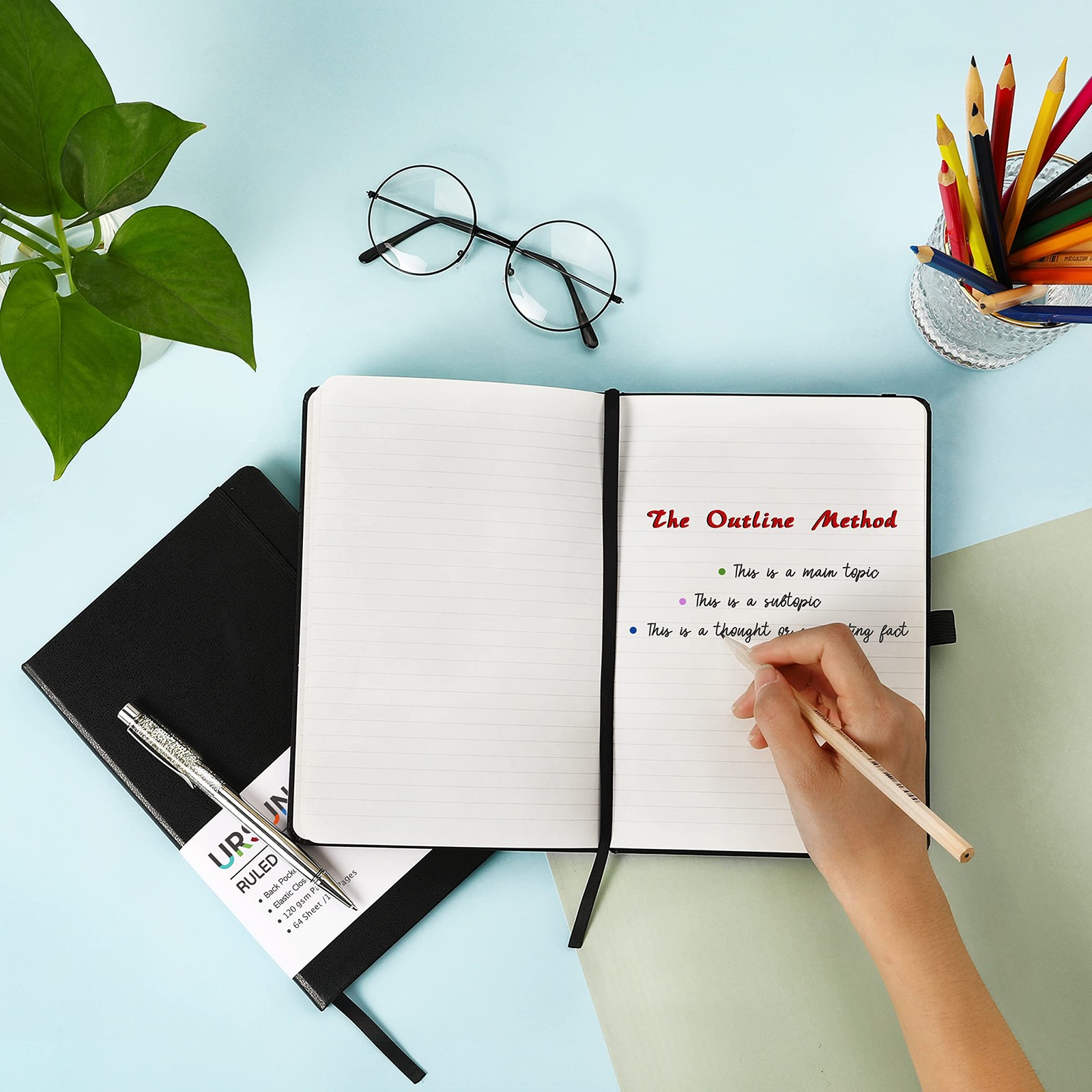 Ruled Notebook/Journal – Classic Lined Journal/Notebook, 5.3″ x 8.26″, Hardco…