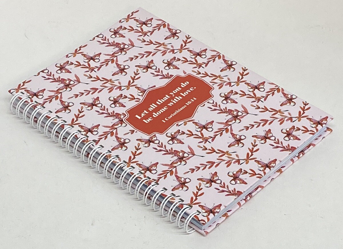 Christian Prayer Journal LOVE 1 Corinthians 16:14 Bible Scripture On Lined Pages