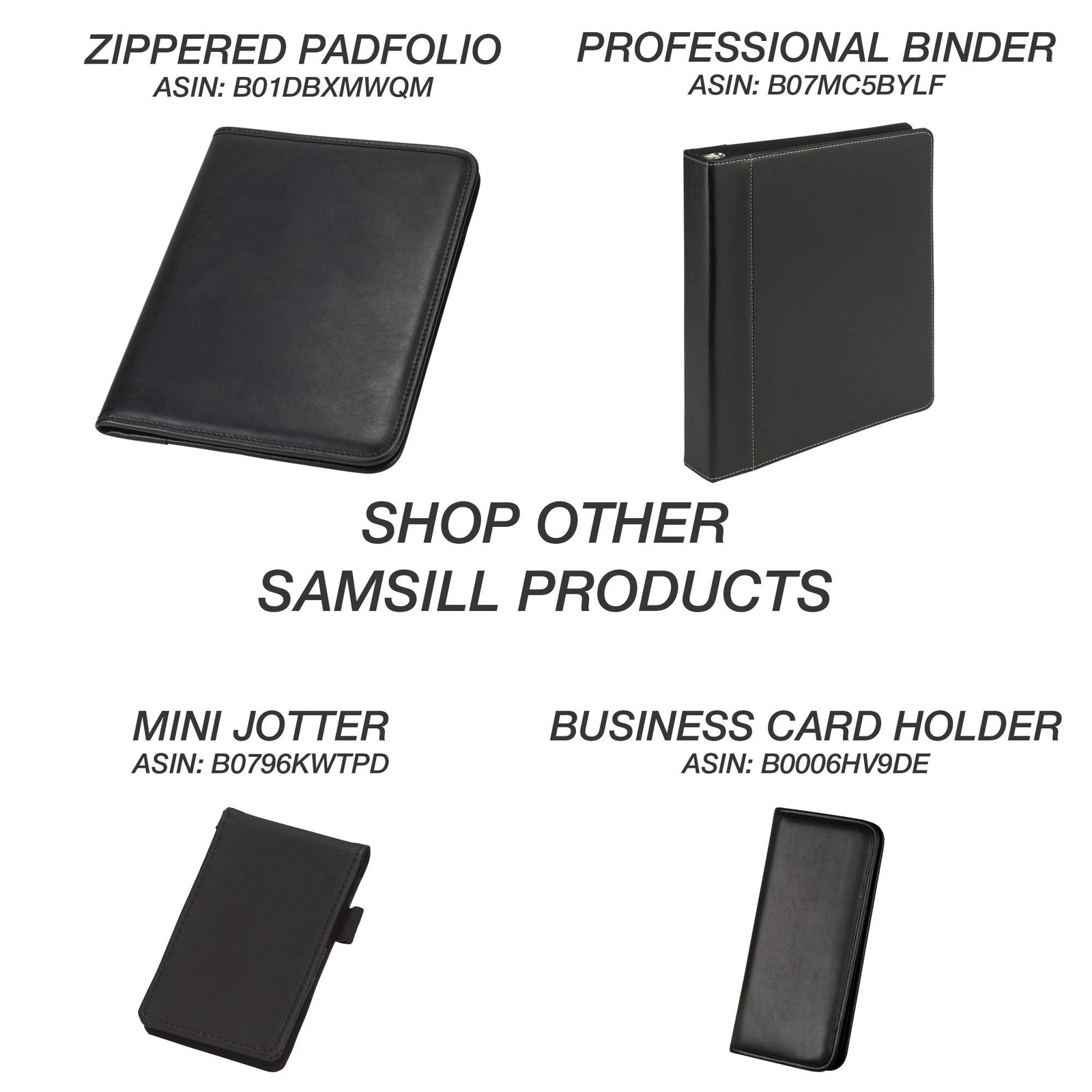 Professional Padfolio, Business Portfolio, Black, Includes 5×8 Writing Pad