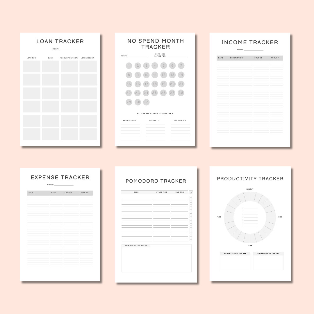 ULTIMATE LIFE TRACKER BUNDLE – 30+ Printable Planner Pages Digital Download