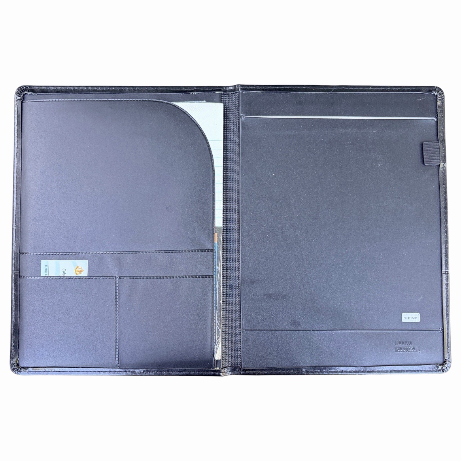 Leeds Black Portfolio Folder Organizer Planner Notepad 8.5×11″ Legal Pad Folio