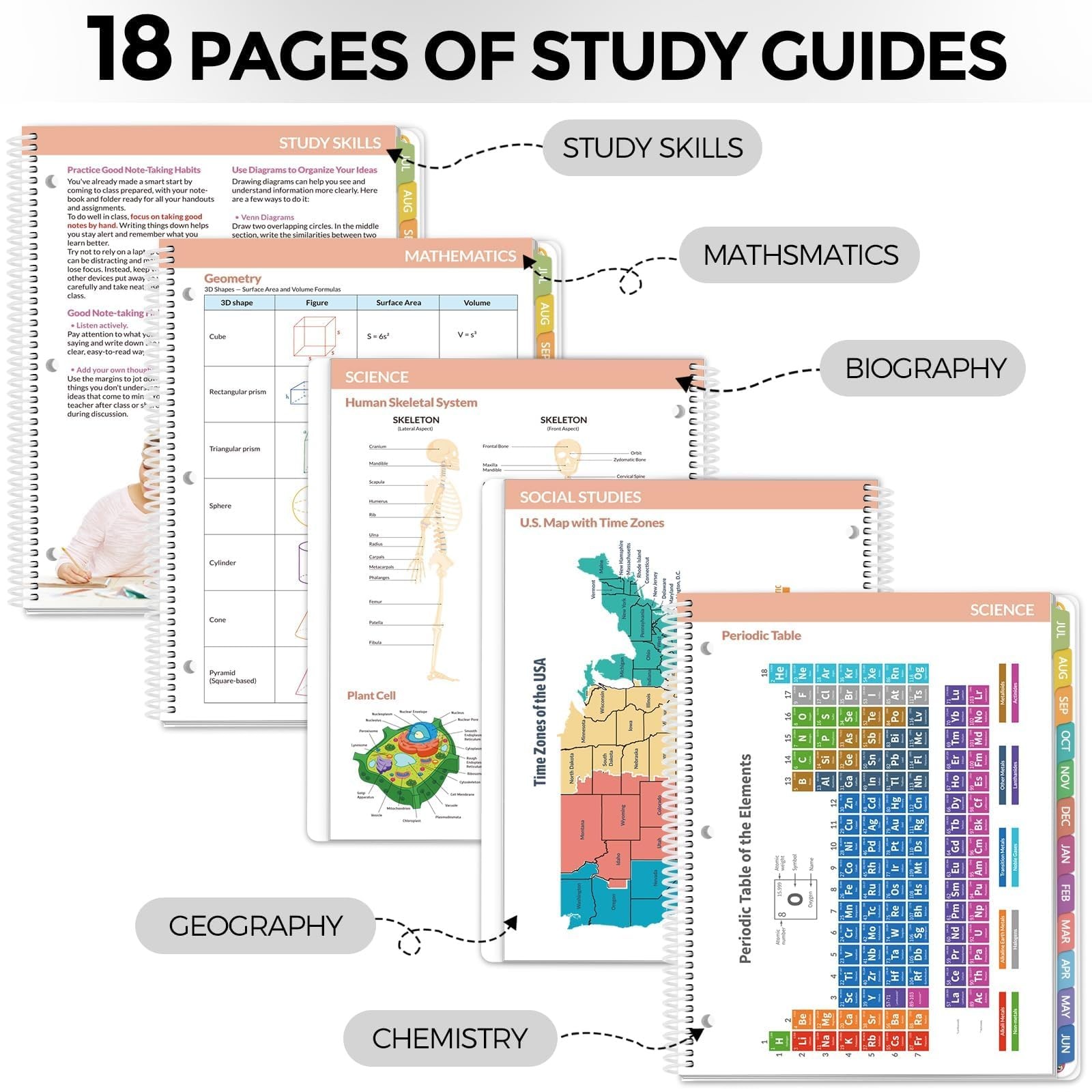 SKYDUE Student Planner 2026-2027 with 3-Hole Punch – Middle School Black
