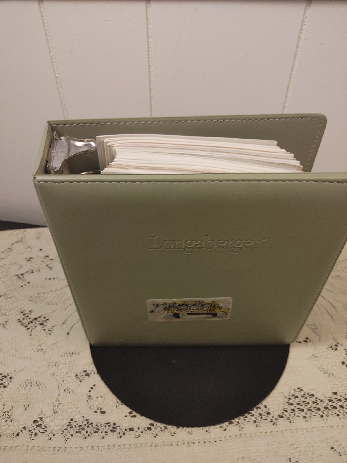 Vintage Longaberger 7-Ring Business Planner Binder Organizer Portfolio (Green)