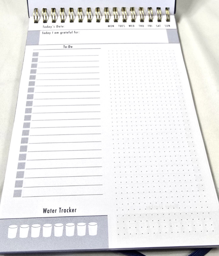 Top Bound Task Planner Spiral -Undated w/ water tracker Pulsar #19097 ~8″ x5.75″