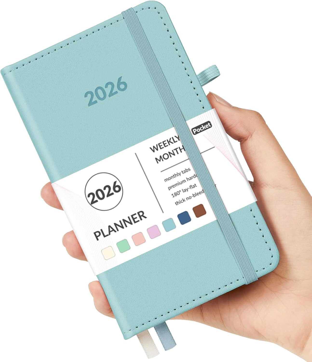 Pocket Planner 2026, Weekly Monthly Planners with Month Tabs for Purse, 3.5″ x 6