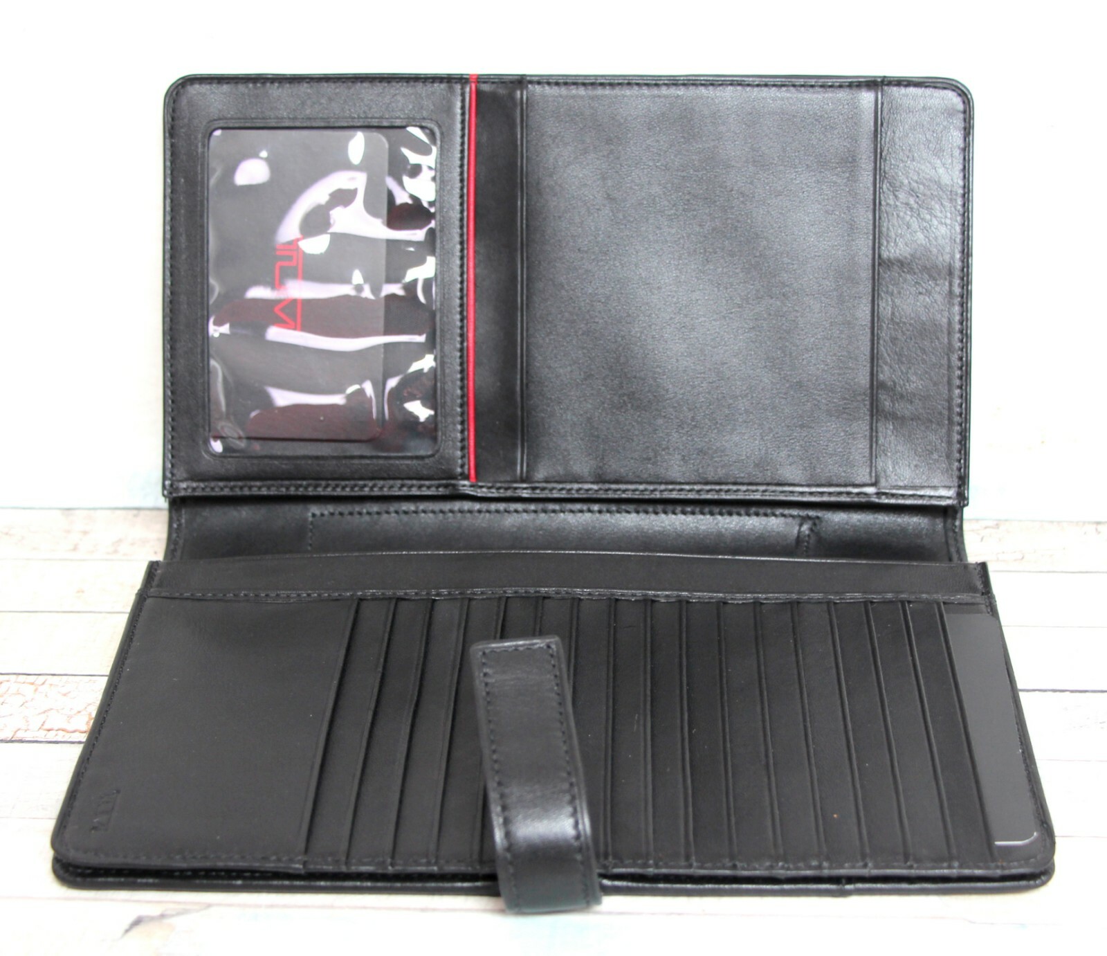 NWT 5.25″x8.75″ Tumi MERIDIAN Boing BLACK REAL LEATHER ULTIMATE TRAVEL ORGANIZER