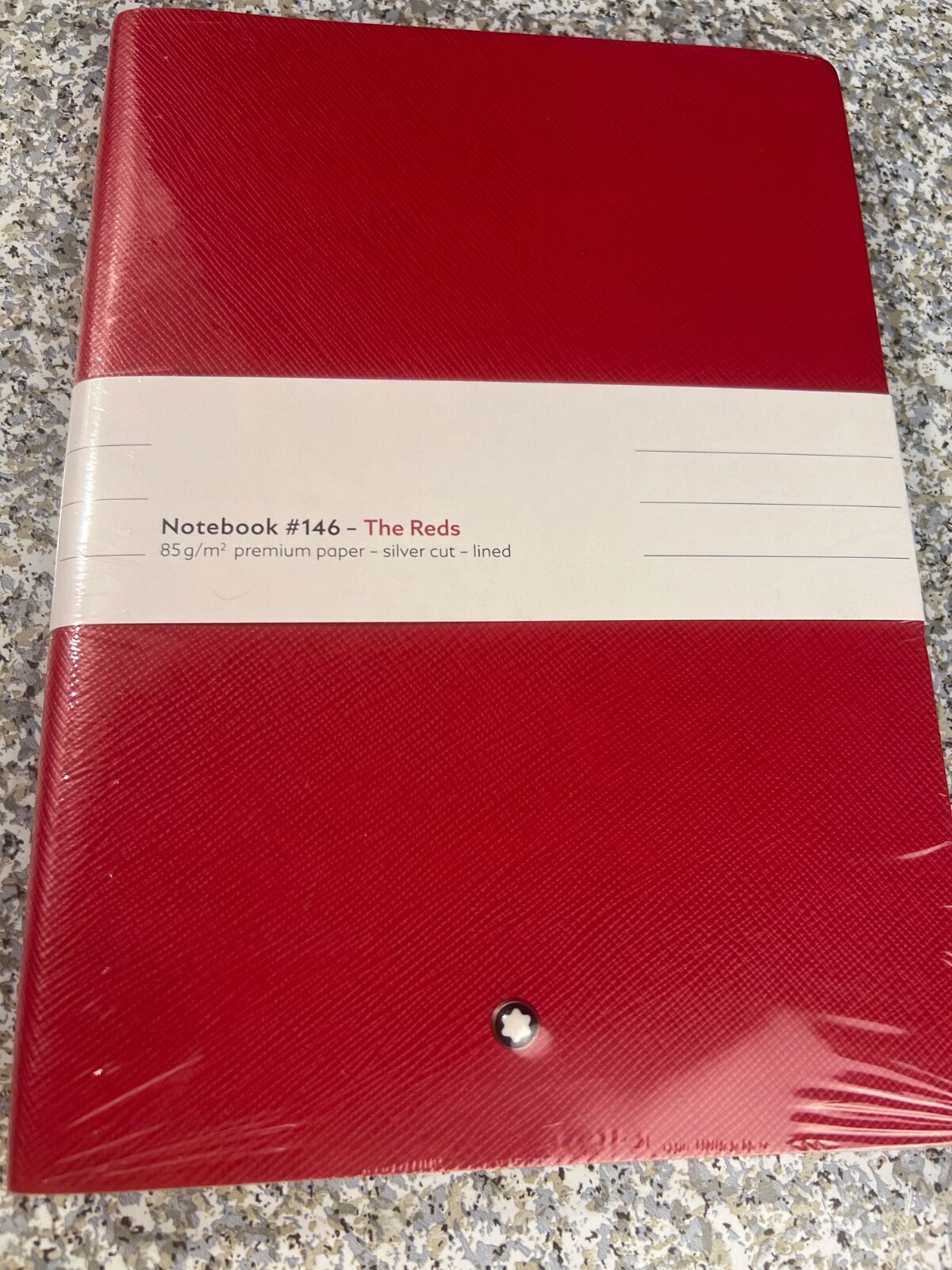 Montblanc ‘The Reds’ size 146 red notebook silver cut lined 125907
