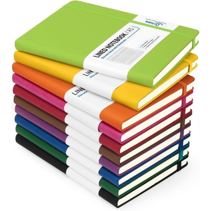 Hardcover Journal Notebooks 10 Packs A5 Lined Journals Bulk 8.4 x 5.8 inch
