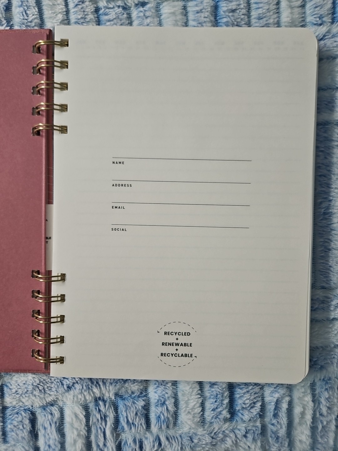 Altitude Split Wire Notebook Rose Gold Mauve Bamboo Paper Recycled Soy Based Ink