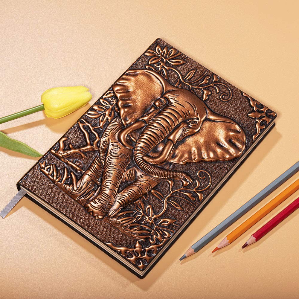 molshine A5 (5.5″ x 8.3″) Embossed x 8.3″), Elephant(RedBronze)