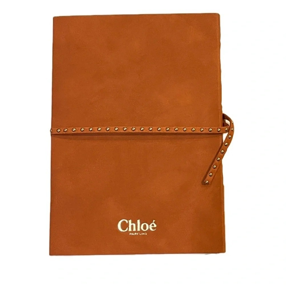 New Chloé Parfums Nomade Faux Suede Notebook Journal w Stickers Tri-Fold GWP